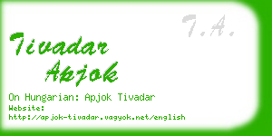 tivadar apjok business card